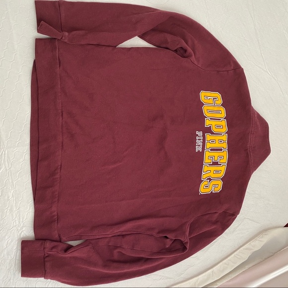 Victoria’s Secret PINK Minnesota Gophers burgundy gold quarter zip pullover - Picture 2 of 7